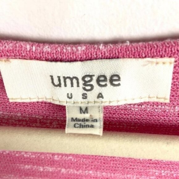 Umgee Pink Tank Top Crochet Hem Heathered Size Medium Bohemian Fringe Hippie - Picture 3 of 7